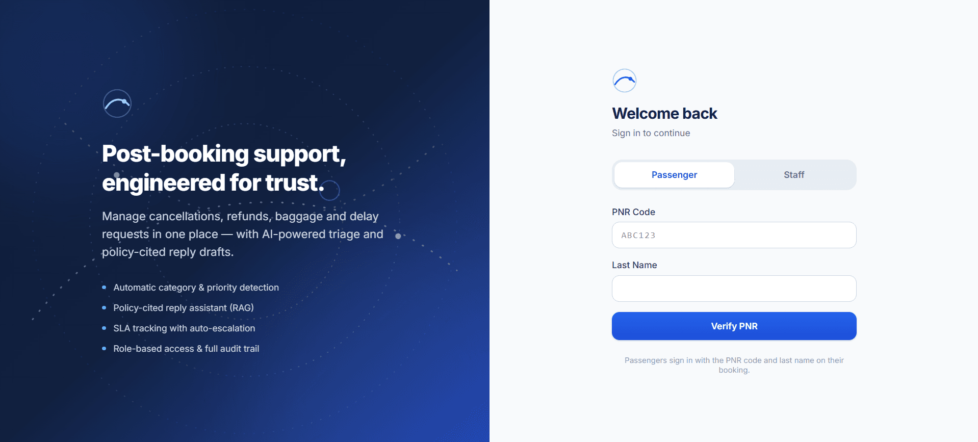 Skydesk — AI-Assisted Airline Support Platform
